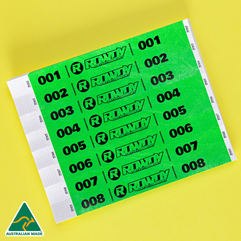 The Wristband Co. - Neon Green - 25mm Variable Data Tyvek Wristbands