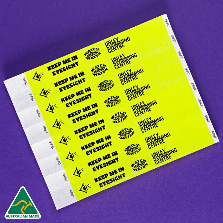 The Wristband Co. - Neon Yellow Custom Printed 25mm Tyvek Wristbands