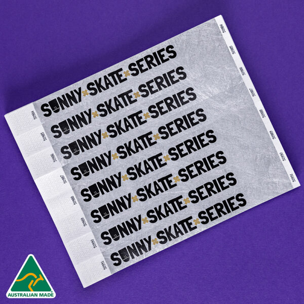 The Wristband Co. - Silver Custom Printed 25mm Tyvek Wristbands