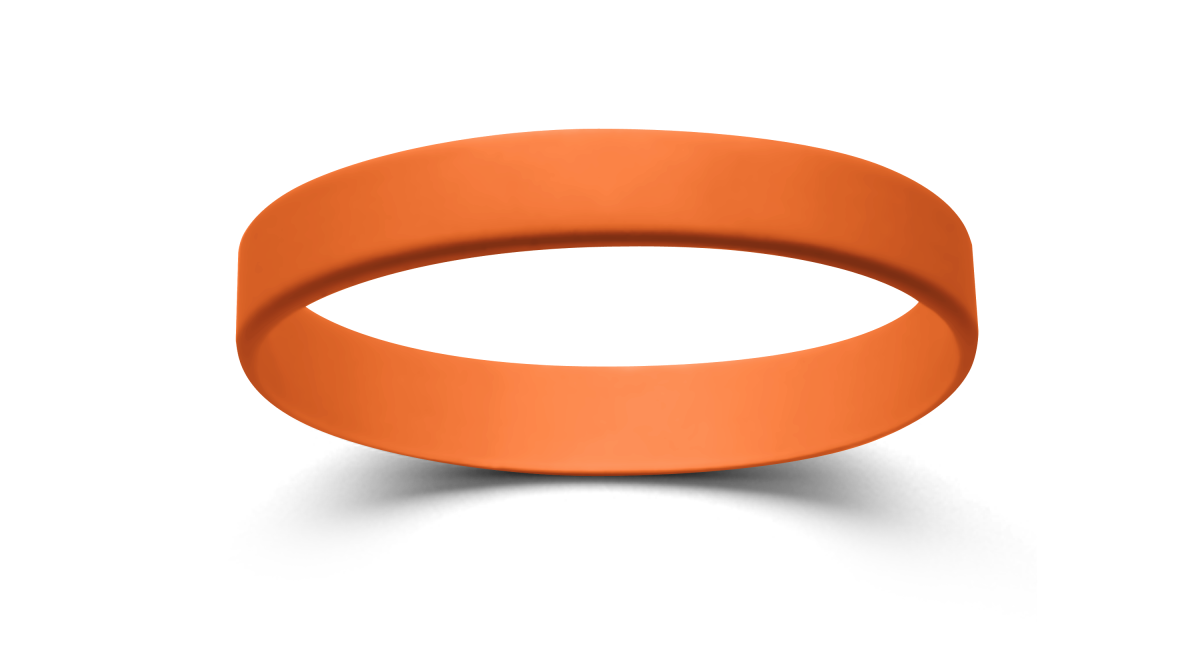 Neon Orange SIlicone Wristband